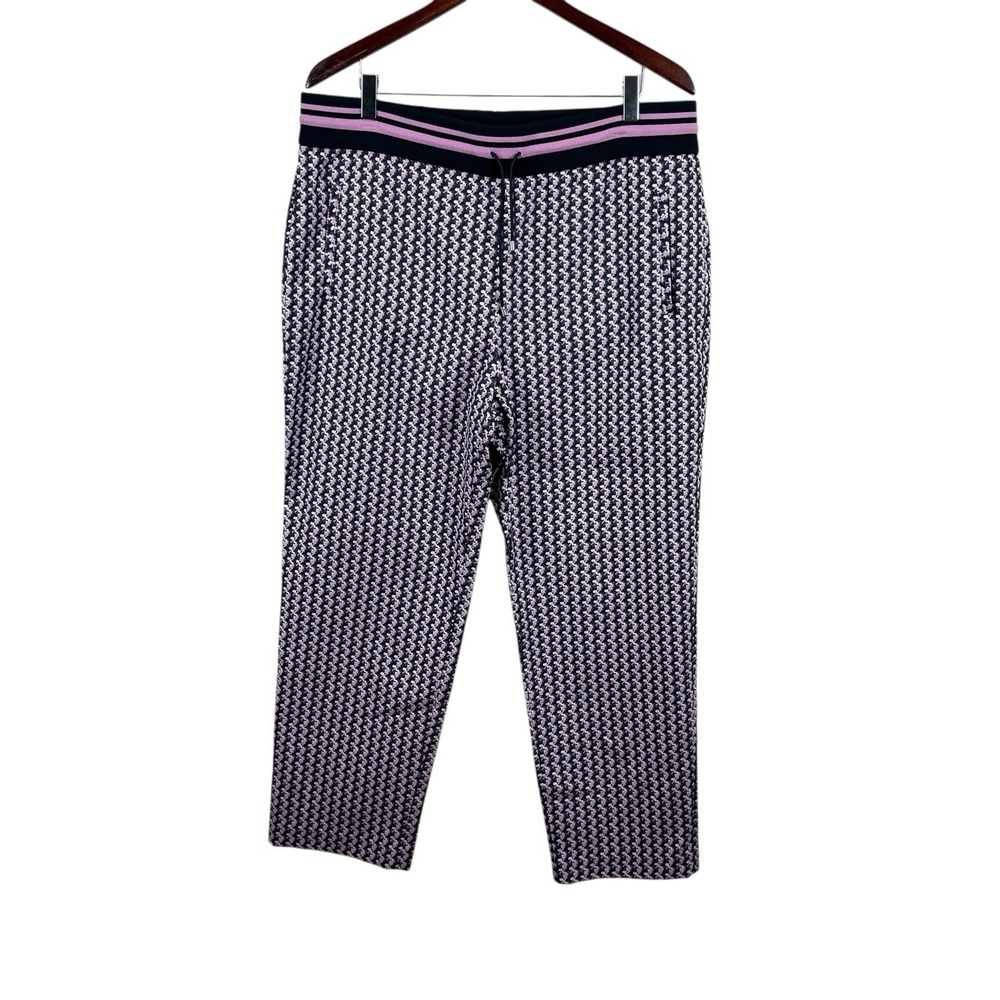 Worth New York Designer Lillet Pant Large Pull On Navy Lavender Pants Classy EUC